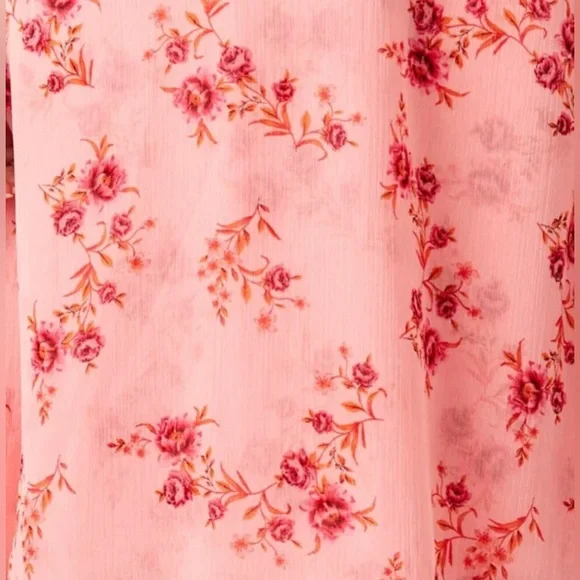 Free People Garden Party Asymmetric Midi Skirt in Pink Blossom - Picture 4 of 4